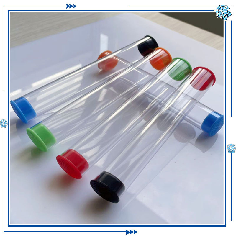 Transparent plastic packaging tube