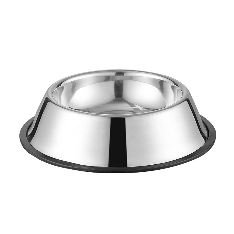 Wholesale Anti-slip Stainless Steel Thickened Pet Bowl Bite-resistant Dog Food Drinking Bowl Pet Cat Dog Food Feeder Bowl