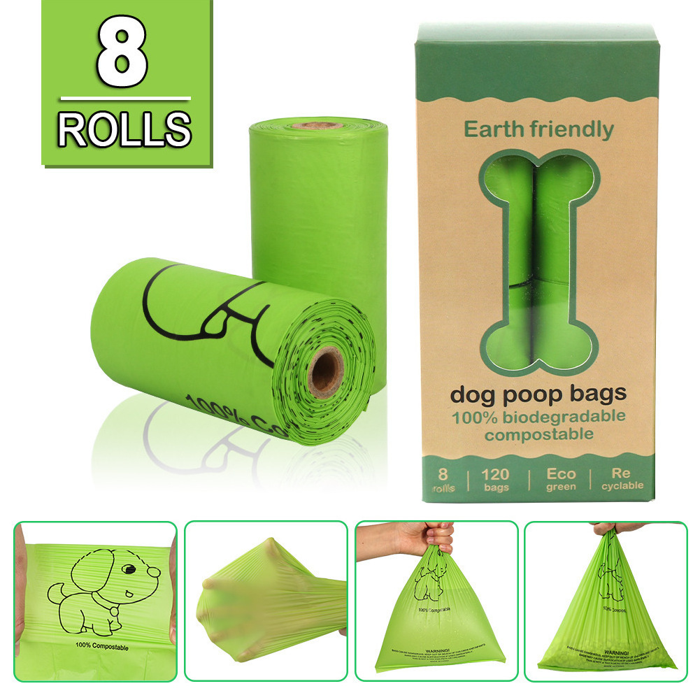 Custom Eco-friendly Bio Degradable Dog Cornstarch Eco Friendly Compostable Biodegradable Poop Bags For Pet Poop