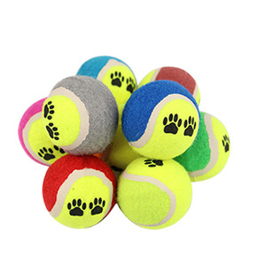 Factory  Eco Friendly Soft Natural Rubber Tennis Ball Stuffed Pet Dog Toy Wholesale Assorted Color 2.5" Pet Tennis Ball