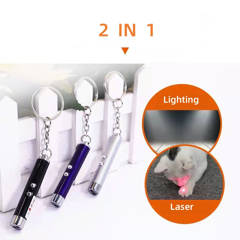 Cat Funny Interactive Toy LED Light Torch Laser Pointer Infrared Laser 2 in 1 Cat Laser Toy