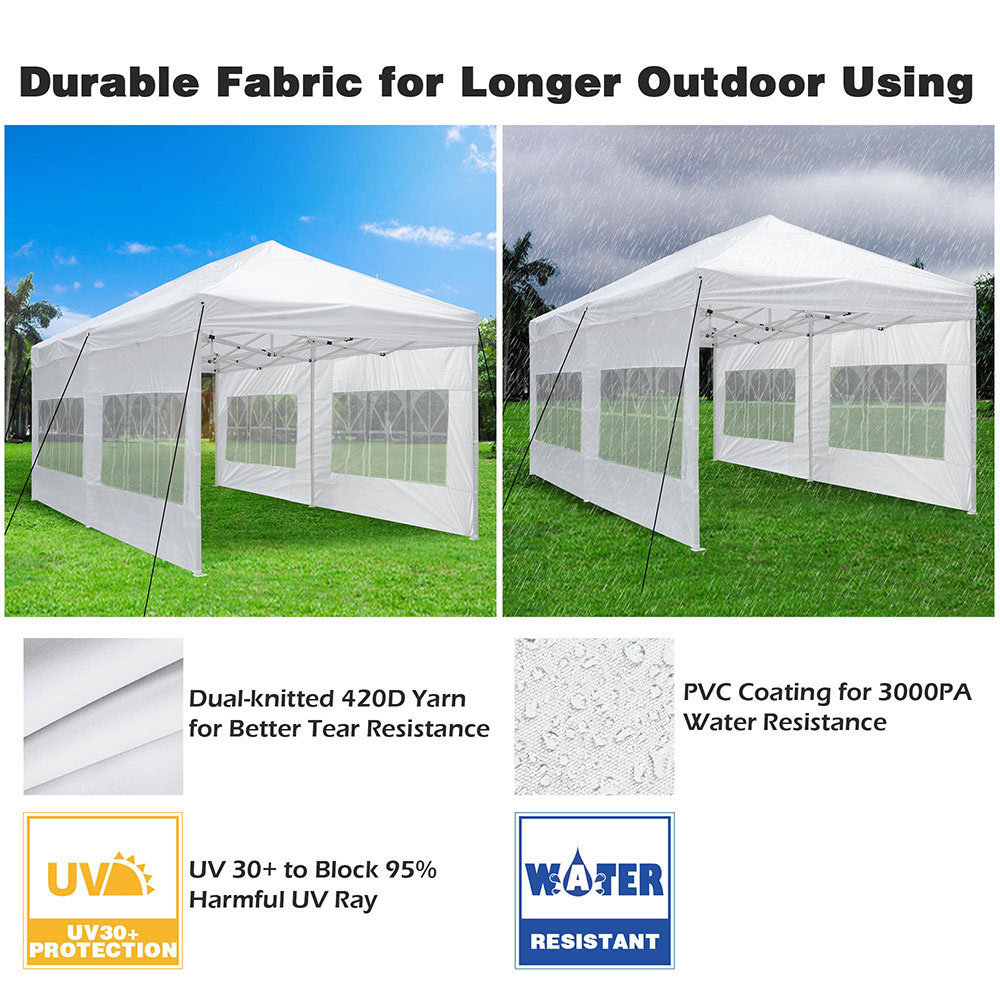 Waterproof Pop Up Garden Folding Gazebo 10x20 Canopy Trade Show Outdoor Tent with Walls