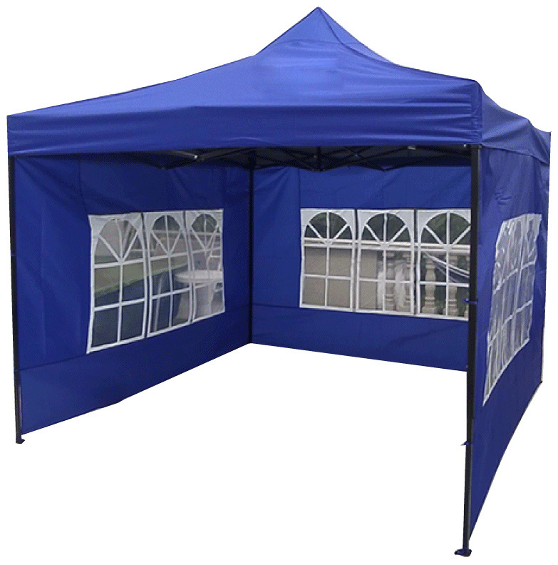 3x3 Large PVC Coated 4 Legs Folding Awning Trade Fair Tents Pop Up Gazebos With Sides