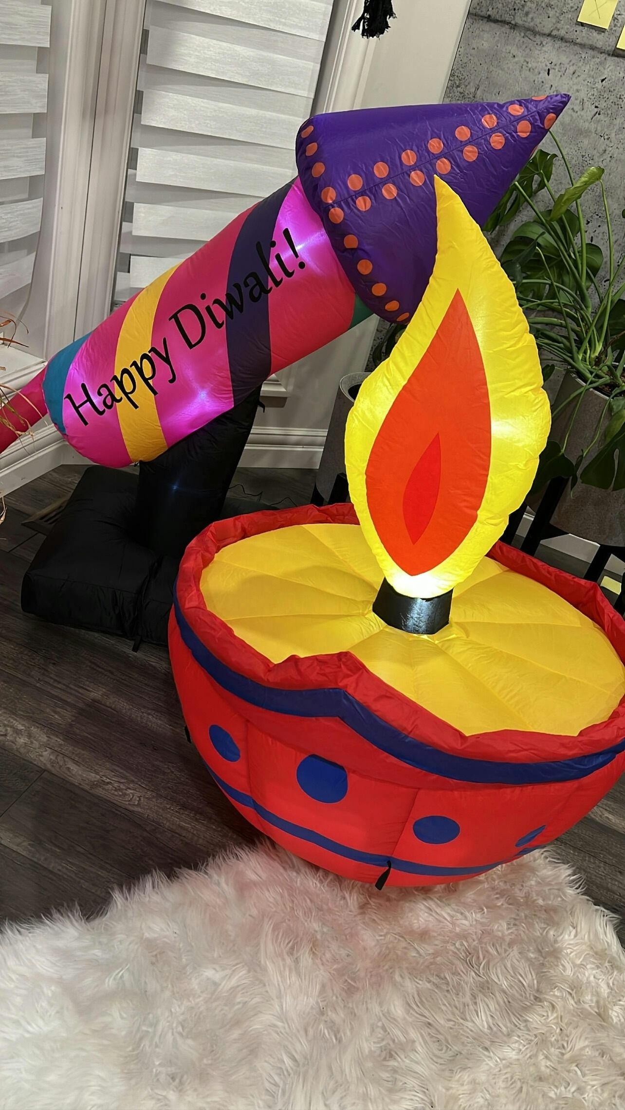 Diwali Diya Indian Outdoor Oil Lamp Led Lights Decorative Electric Inflatable Light Diwali Decoration for Home