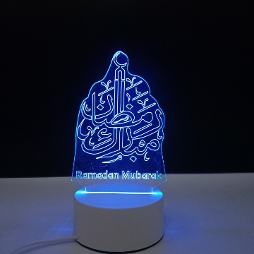 islamic art ramadan lantern Muslim eid mubarak acrylic crafts gift ornaments ramadan night lights for ramadan decorations