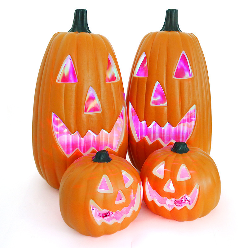 plastic halloween gifts props toys crafts statues figurines home decor halloween pumpkin light jack o lantern decorations