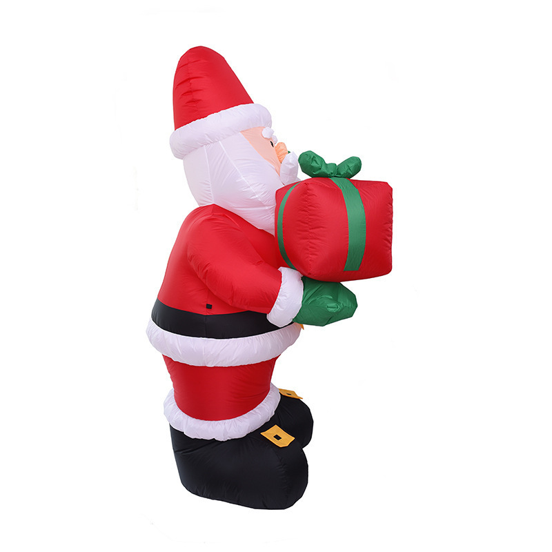 1.35M inflatable LED Santa with gift box inflatable christmas decorations supplies