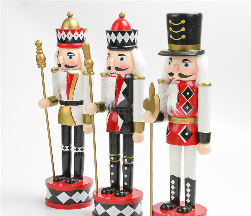 Navidad Christmas Gifts Wholesale Wooden Nutcracker Tree Ornaments Toys Table Decorations Wooden Nutcracker for Christmas