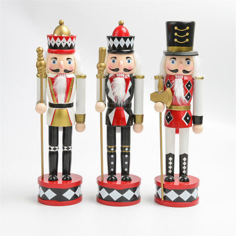 Navidad Christmas Gifts Wholesale Wooden Nutcracker Tree Ornaments Toys Table Decorations Wooden Nutcracker for Christmas