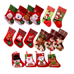 Navidad decor Christmas socks plush doll toy Xmas tree Christmas gifts candy bag fireplace hanging stockings decorations