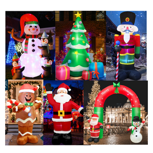 life size large blow ups outdoor christmas lighted santa sleigh arch snowman gingerbread tree inflatables yard decorations