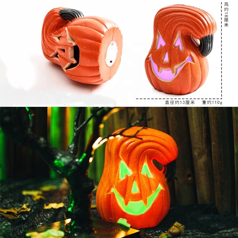 Plastic Ornaments Lantern Outdoor Decoration Props Pumpkin Light Up Halloween Skeleton Pumpkins Led Lights Halloween Decorations