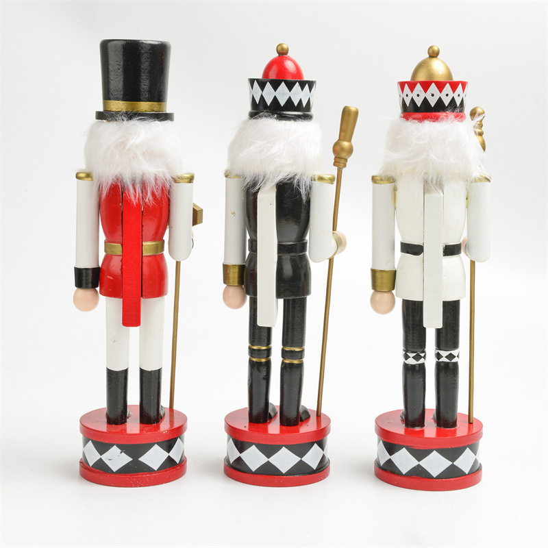 Navidad Christmas Gifts Wholesale Wooden Nutcracker Tree Ornaments Toys Table Decorations Wooden Nutcracker for Christmas