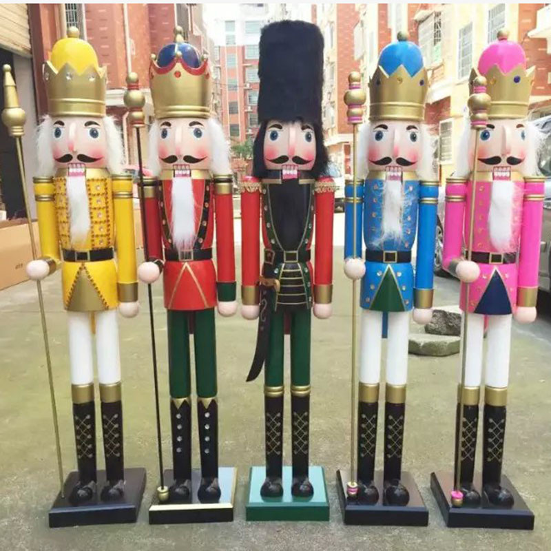 Life Size Nutcracker Christmas 180 cm Giant Wood Toys Ornaments Outdoor Christmas Decorations Large 6ft Nutcracker