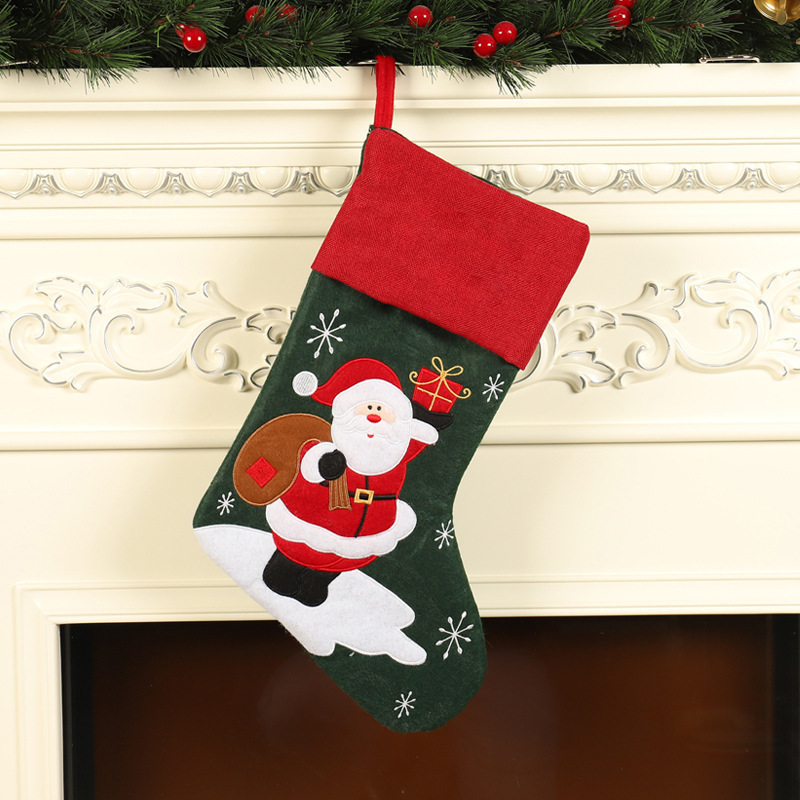 Navidad Decor Xmas Sack Gift Bags Luxury Socks Snowman Santa Claus Tree Ornaments Christmas Stockings for Embroidery