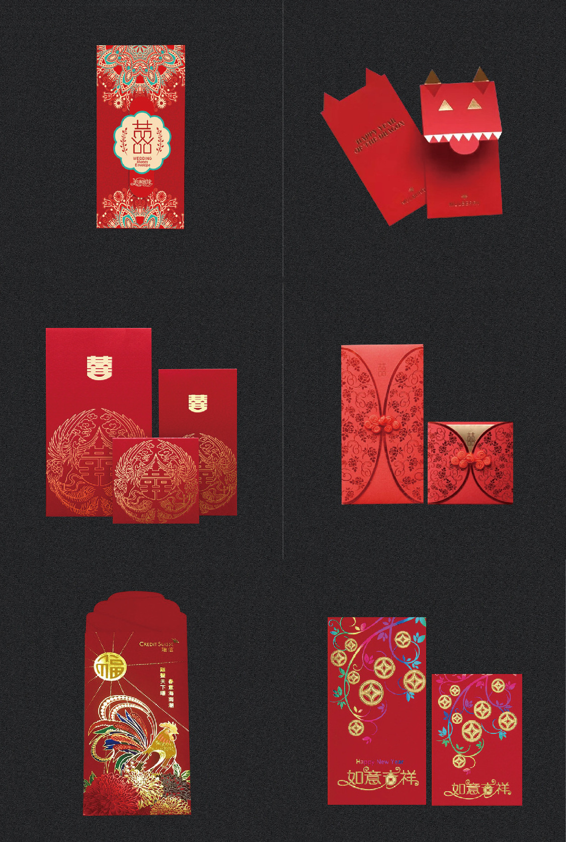 Chinese New Year Dragon Decorations 2024 Crafts Custom Gifts Luxury Red Envelop Chinese New Year Red Envelope