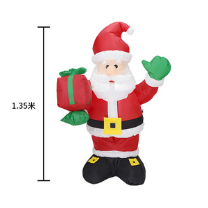 1.35M inflatable LED Santa with gift box inflatable christmas decorations supplies