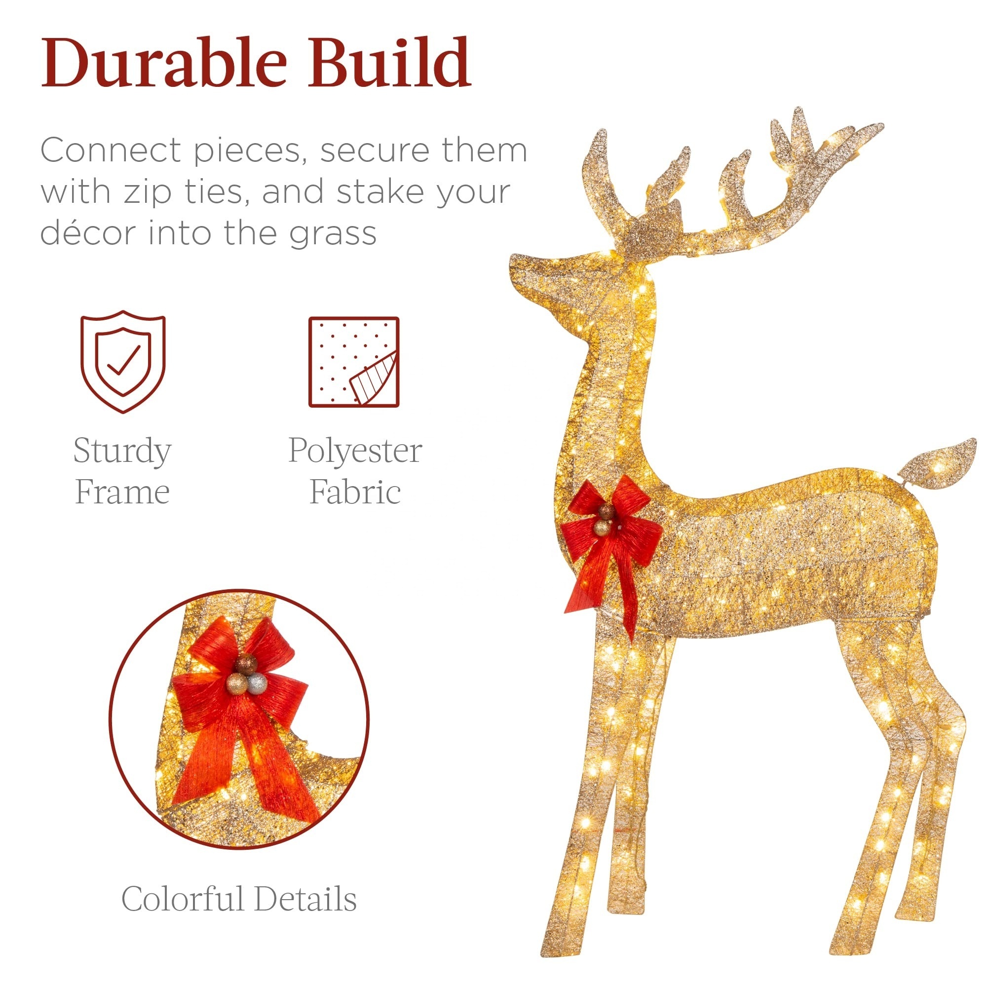 Navidad Ornaments 3d Large Deer Family Christmas Reindeer Outdoor LED Lights Christmas Decorations