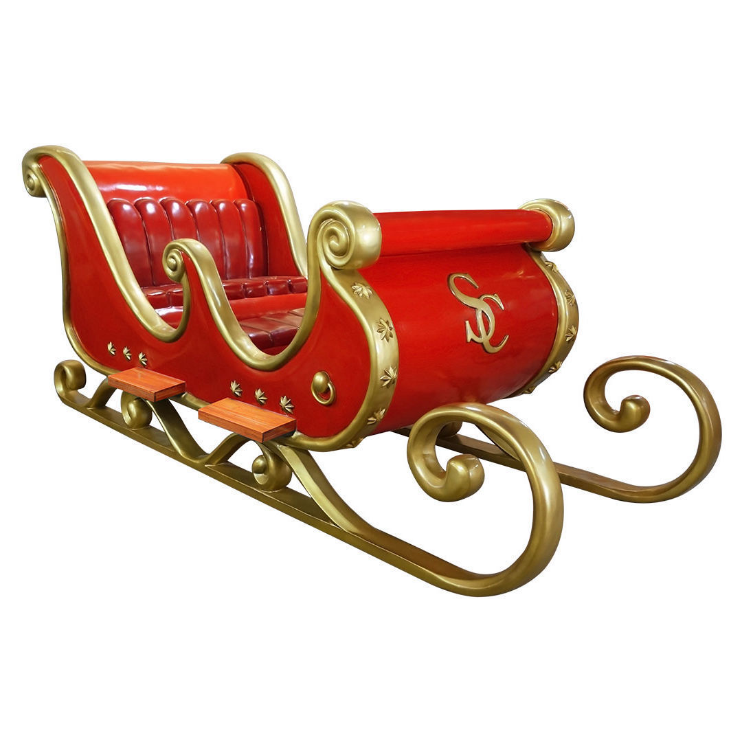 fiberglass santa sleigh ornaments figurines statues Christmas art resin crafts sculpture outdoor Christmas decorations supplies