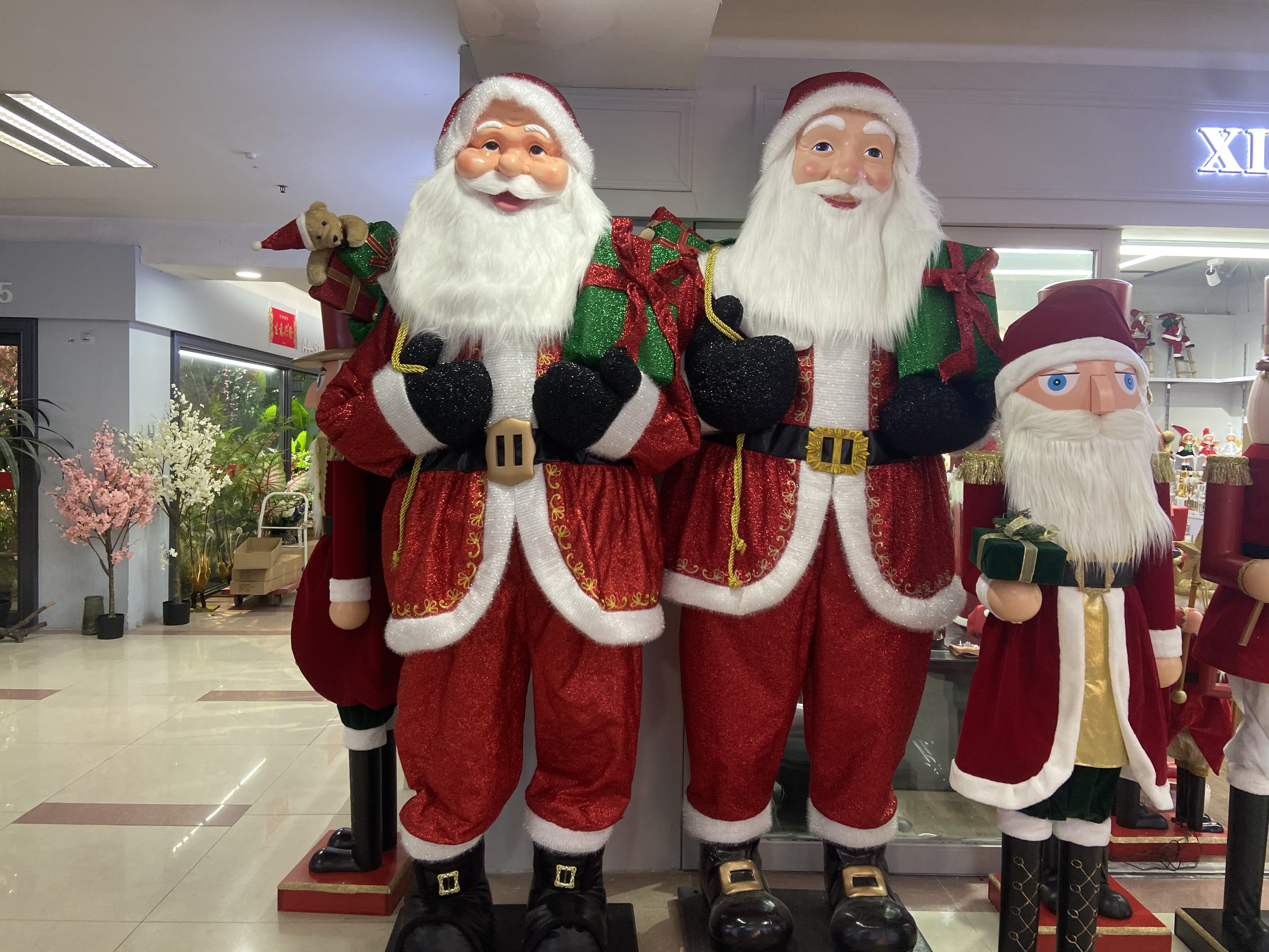 standing big size Life size giant large outdoor Christmas Santa toys cruz figurine doll Christmas Santa claus decor