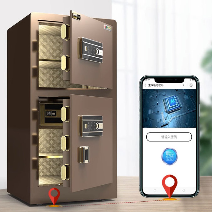 Home Office Hotel Deposit Security Fingerprint Safe Box For Money Large Double Door Smart Digital Safes master lock key safe