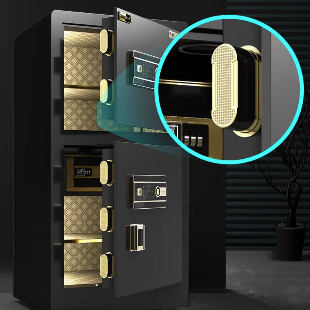 Home Office Hotel Deposit Security Fingerprint Safe Box For Money Large Double Door Smart Digital Safes master lock key safe