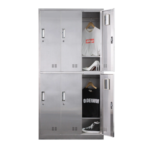 Gym Closet School Office Cupboard Locker Cabinet 6 Door Steel Locker Metal Staff Wardrobe Storage Lockers