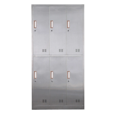 Gym Closet School Office Cupboard Locker Cabinet 6 Door Steel Locker Metal Staff Wardrobe Storage Lockers