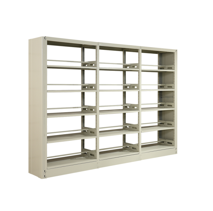 Double Sided Three Column Steel Library Book Shelf Used Library Shelving