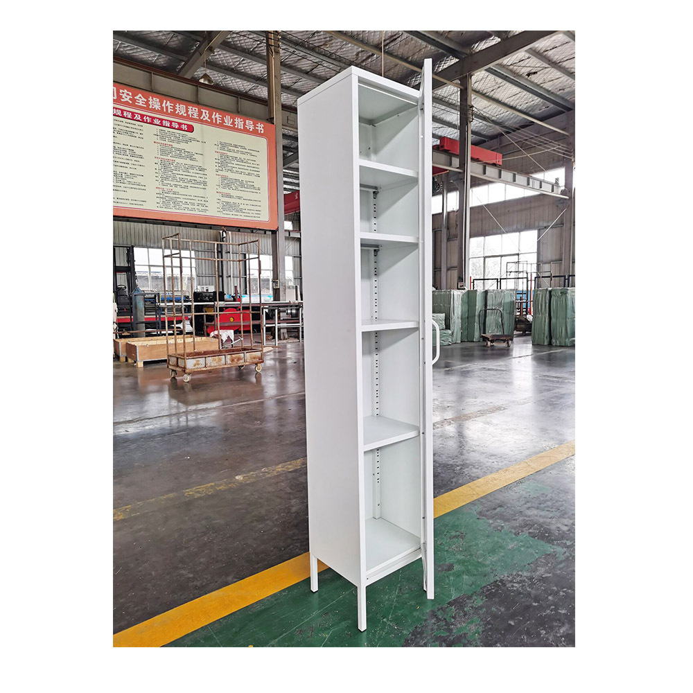 FAS-009  knock down metal bookshelf with Glass doors Living room Steel Storage Cabinet Metal Cupboards bookcase