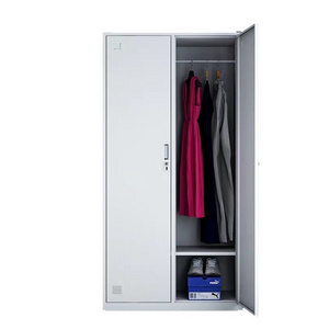 CAS-025 modern metal storage wardrobe cabinet steel almirah 2 door metal clothes cupboard