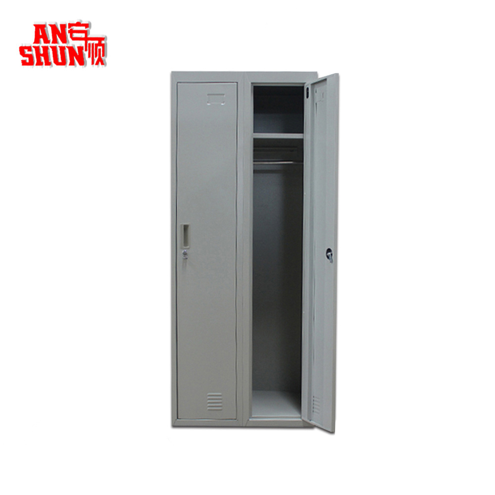 CAS-025 modern metal storage wardrobe cabinet steel almirah 2 door metal clothes cupboard