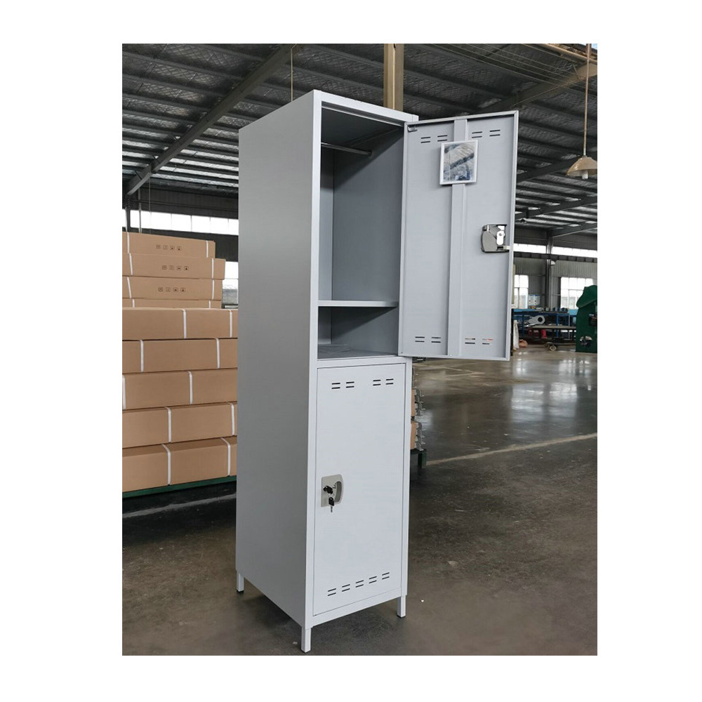 FAS-010 school furniture metal employee staff wardrobe two door gym clothes cupboards storage cabinet steel locker