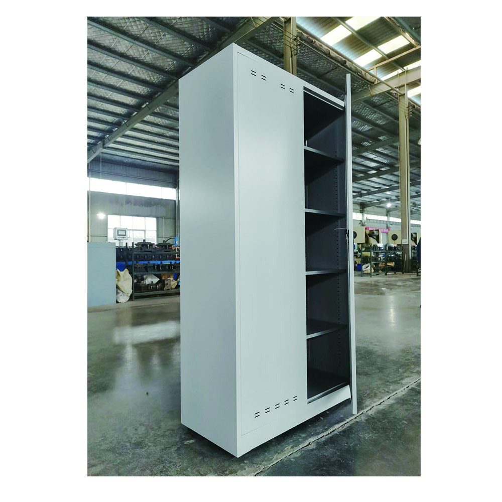 FAS-008  office furniture full height two door metal storage cabinet steel filing cabinet with safe locking bar