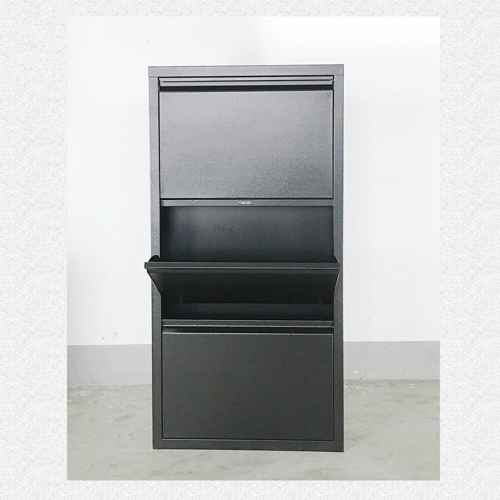 Fas-036A Cheap living room Shoe Organizer Metal Lockable Corner 3 Tier Steel Shoe Rack Shoes Cabinet  for Sale