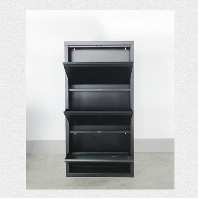 Fas-036A Cheap Shoe Organizer Metal Lockable Corner 3 Tier Shoe Cabinet Steel Shoe Rack for Sale