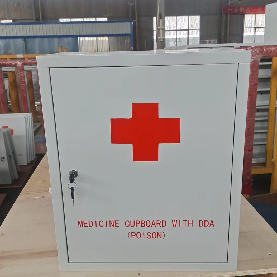 Wholesale Cheap Wall Mounted Lock Door Metal Medicine Box First Aid Kit Medical Cabinet