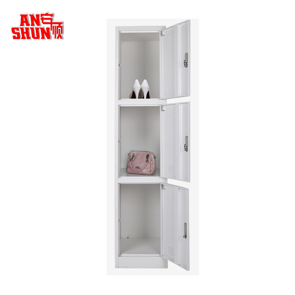 BAS-011 knock down structure storage 3 door metal cube locker closet