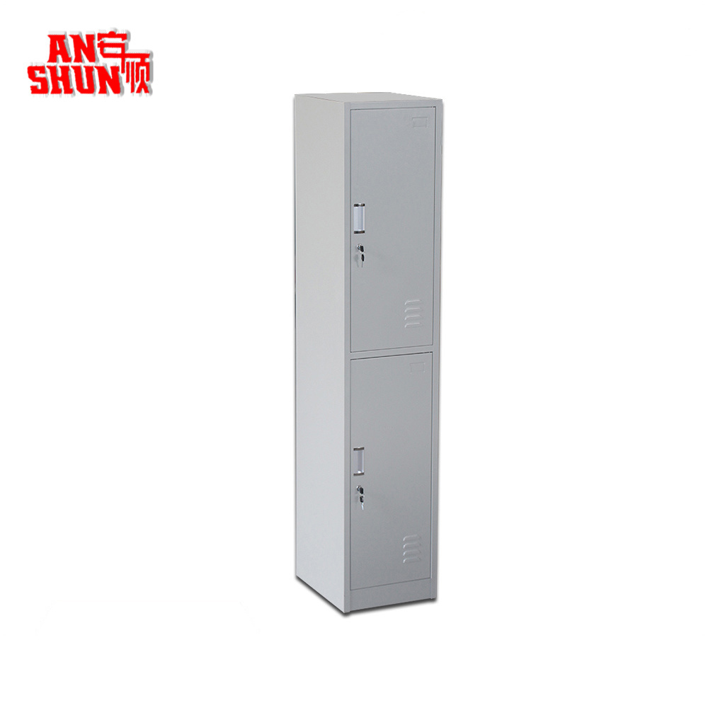 Singapore steel furniture metal locker cabinet 2 doors for gym steel commercial clothes storage locker