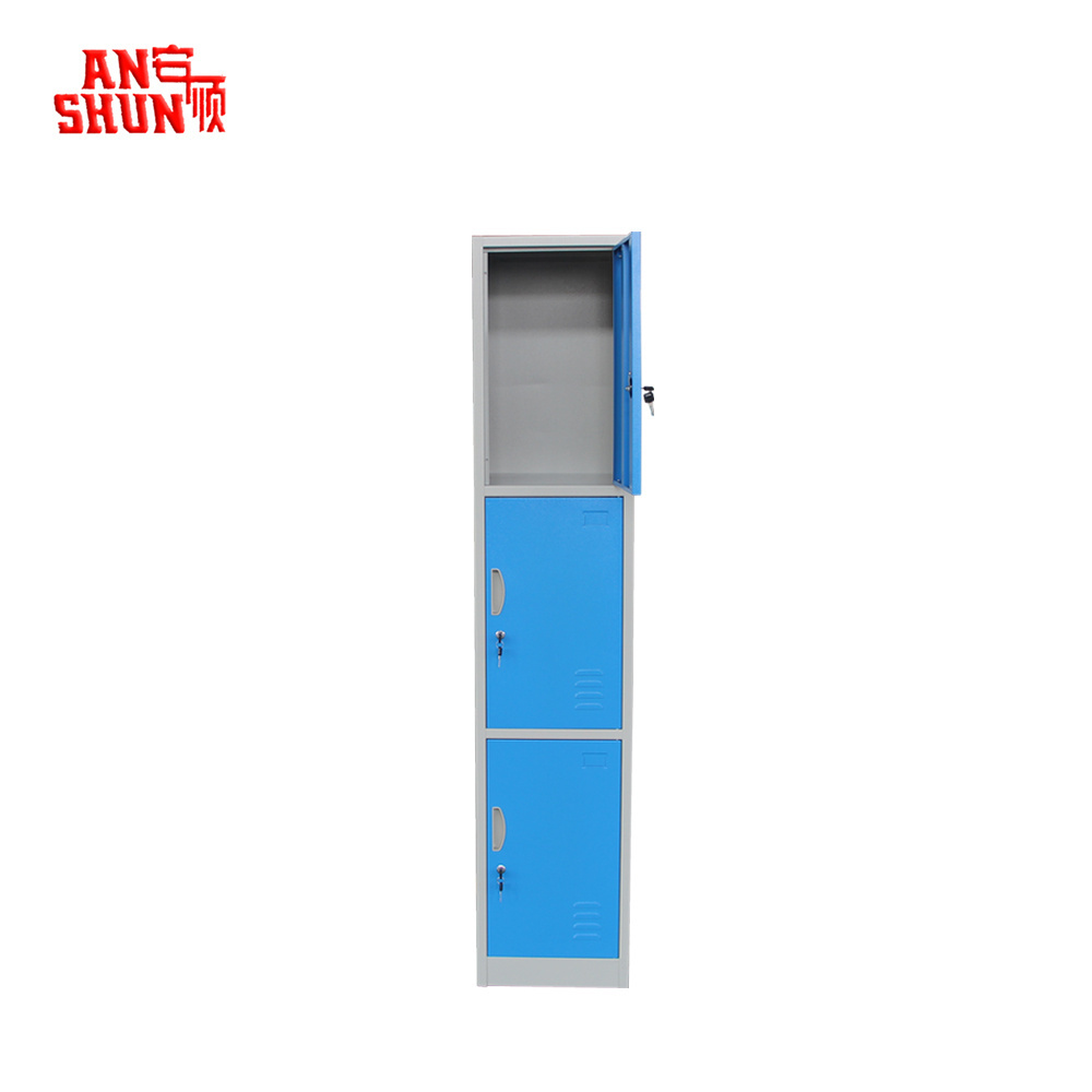 CAS-011 Single column pink metal storage cabinet 3 door school locker for sale