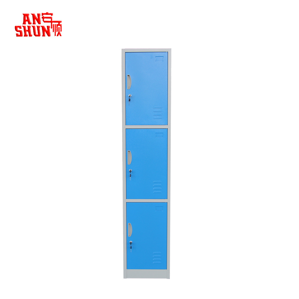 CAS-011 Single column pink metal storage cabinet 3 door school locker for sale