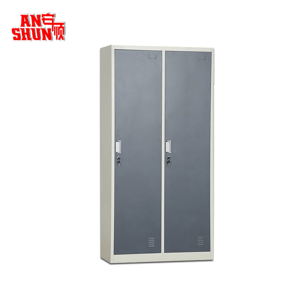 CAS-025 cheap price wardrobe bedroom furniture metal 2 door clothing cupboard for sale