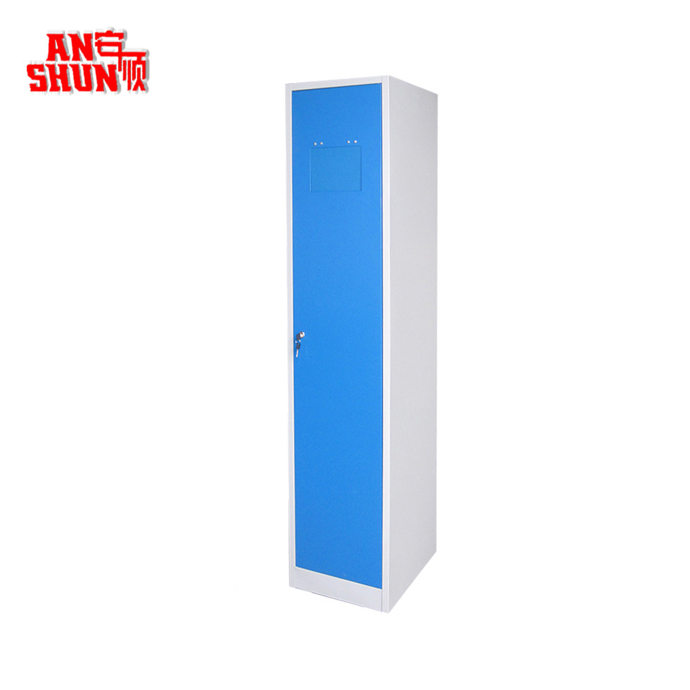 AS-009 One-door Clothes Locker Durable Common Use Steel Storage locker Mass Dressing Cupboard High Quality Wardrobe