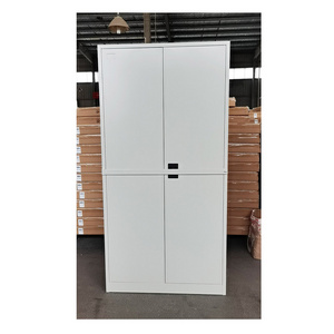 FAS-008 full height bookcase storage metal file cabinet 2 door cupboards with safe locking bar steel cabinet