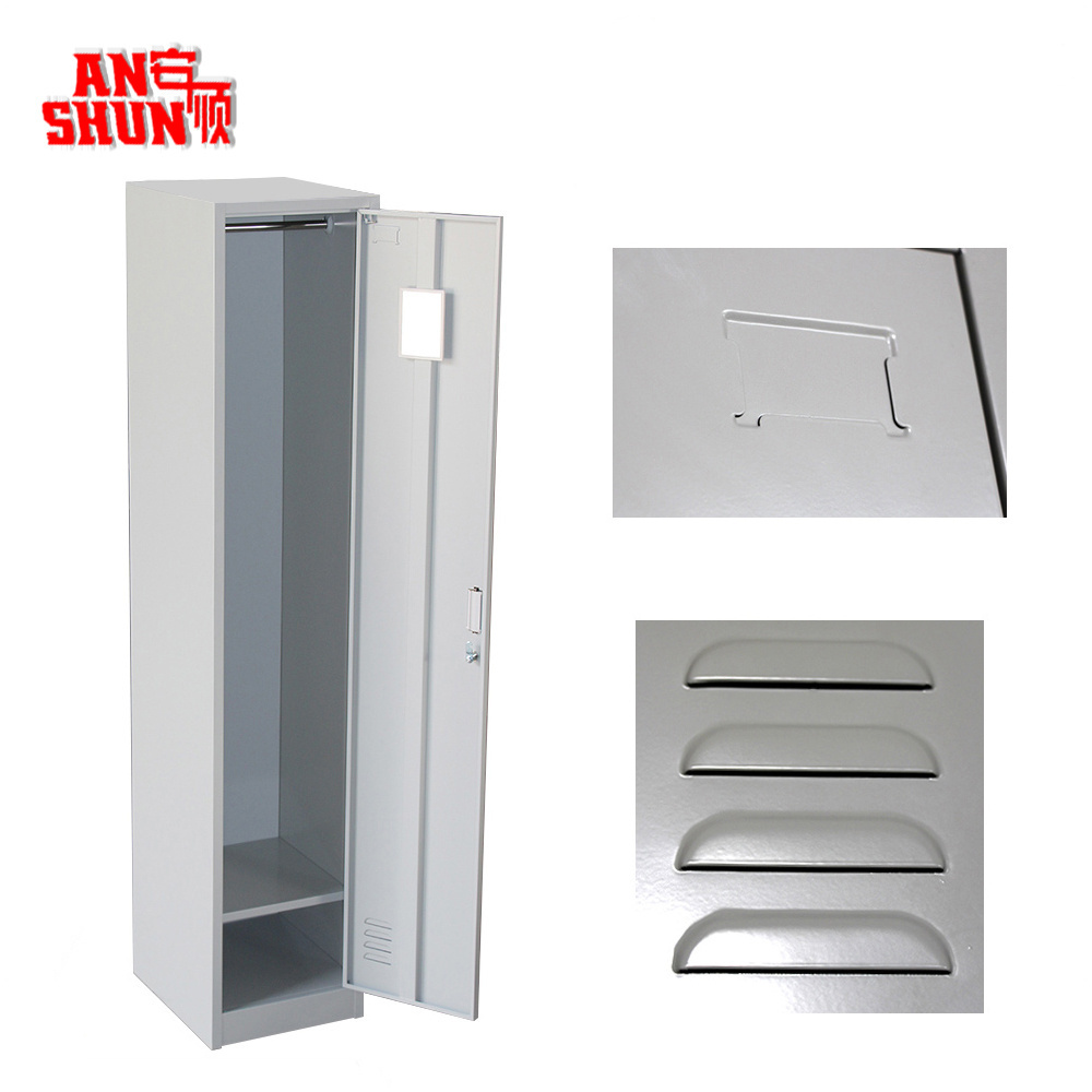 AS-009 One-door Clothes Locker Durable Common Use Steel Storage locker Mass Dressing Cupboard High Quality Wardrobe