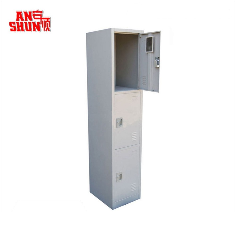 BAS-011 knock down structure storage 3 door metal cube locker closet