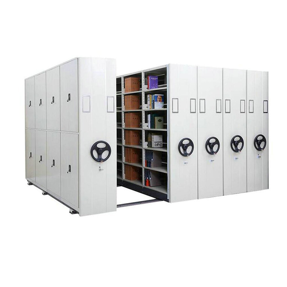 FAS-070 Hand  filing furniture metal  Movable bookshelf bank Library Shelving Mobile Archive  Storage Rack office steel cabinets