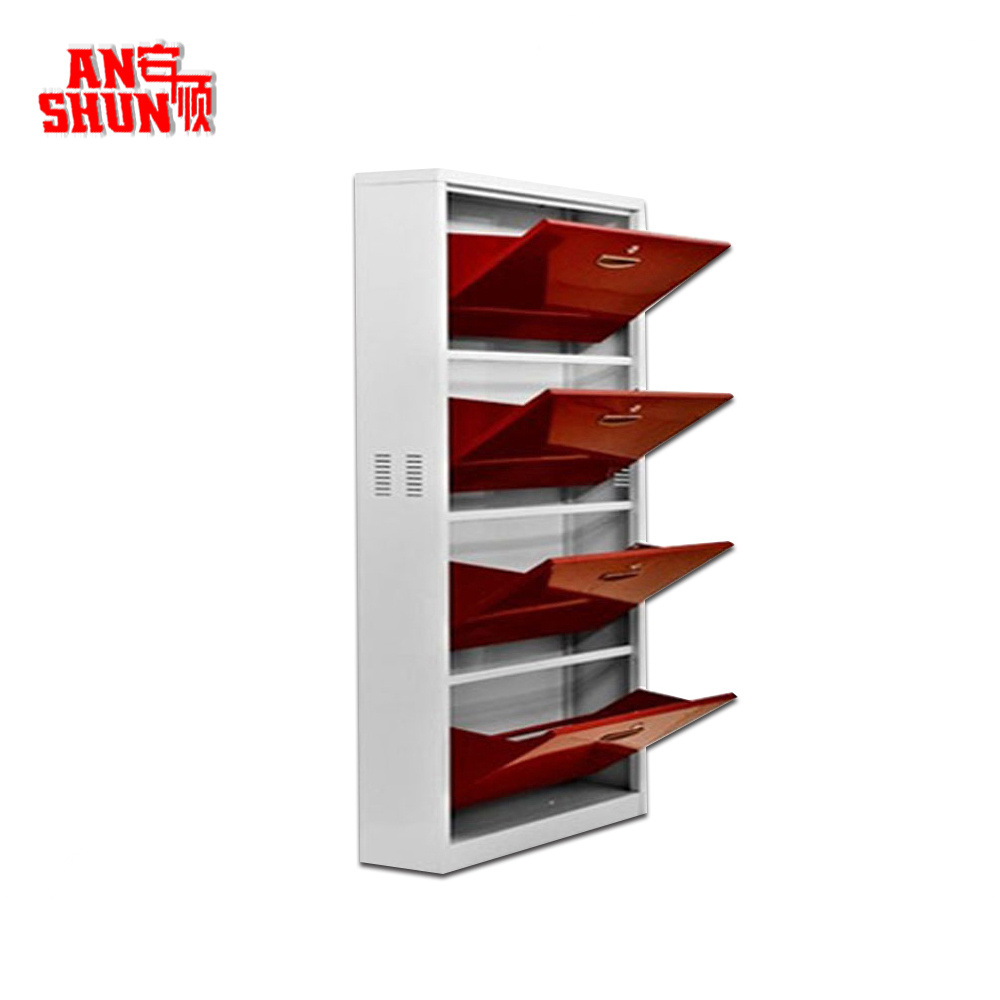 Living Room Furniture 3/4 Layer Shoe Rack Waterproof Steel Metal Home Gate Storage Lockable Shoes Shelves Shoe Cabinet