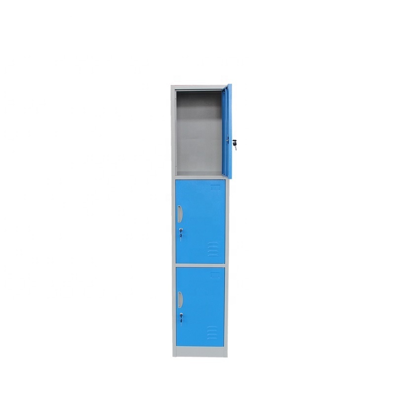 BAS-011 knock down structure storage 3 door metal cube locker closet