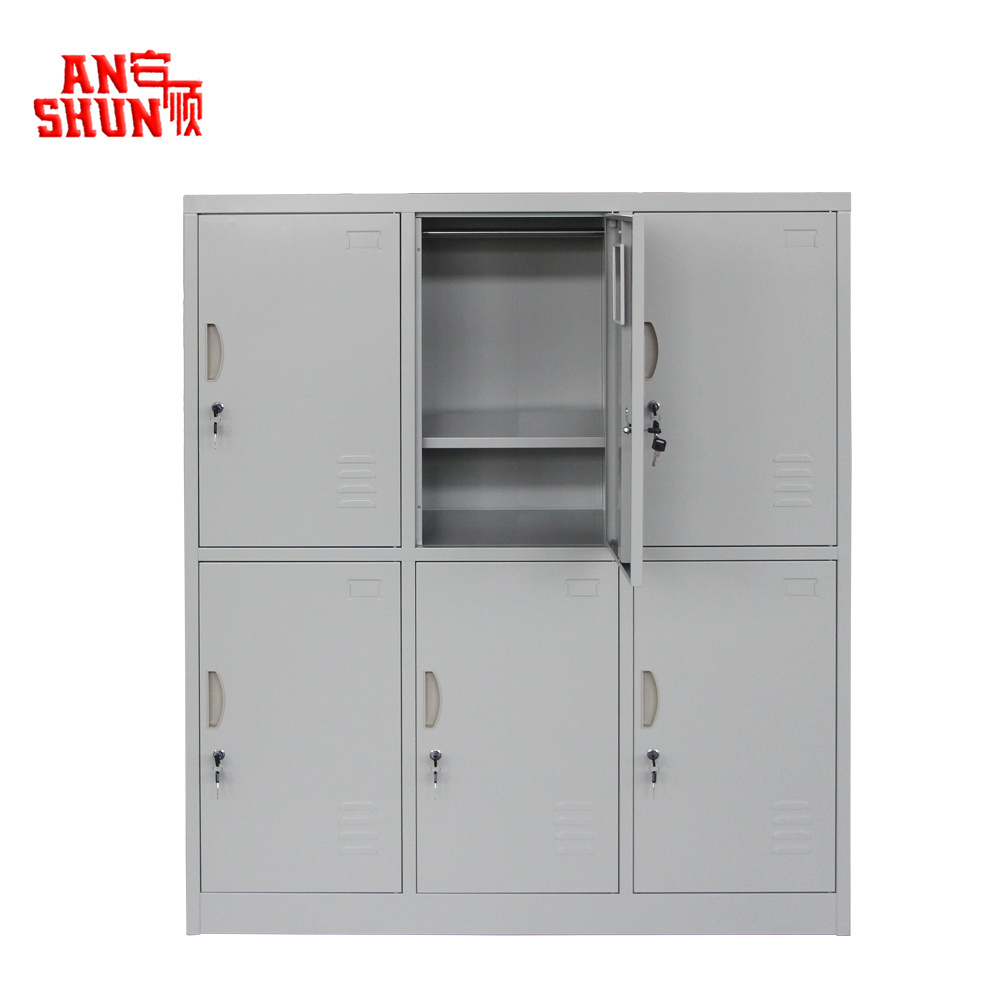 Primary School Furniture 6 Door Schoolbag Cabinet Toy Locker Cabinet Small Metal Storage Locker For Bag And Clothes